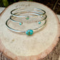 Sterling Kingman Turquoise Cuff Bracelet Set • Hand‑Forged Three‑Piece Stack