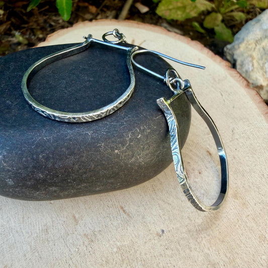 Sterling Silver Paisley Drop Earrings • Western Stirrups • Handmade Artisan Jewelry