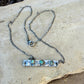 Turquoise Bar Necklace • Sterling Rectangle Pendant • Oxidized Artisan Chain