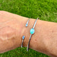 Rainbow Moonstone Cuff Set of 2 • Handmade Adjustable Sterling Silver Stack Bracelets