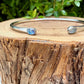 Rainbow Moonstone Cuff Set of 2 • Handmade Adjustable Sterling Silver Stack Bracelets