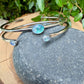 Rainbow Moonstone Cuff Set of 2 • Handmade Adjustable Sterling Silver Stack Bracelets