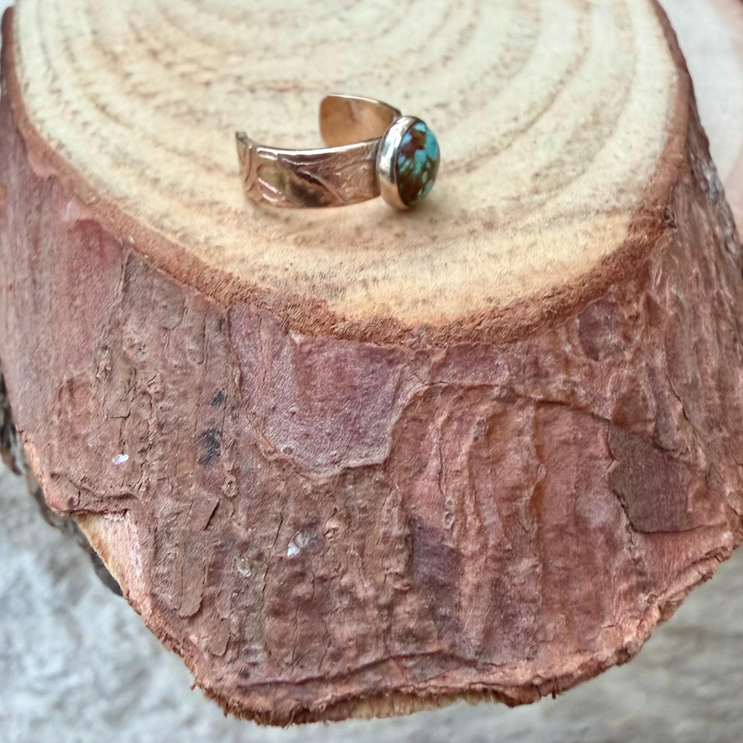 14k Gold Filled Turquoise 4mm Ear Cuff • Number 8 • No Piercing Conch Wrap