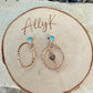 14k GF Number 8 Turquoise Hoop & Post Earrings • 5mm Turquoise Studs