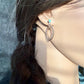 14k GF Number 8 Turquoise Hoop & Post Earrings • 5mm Turquoise Studs