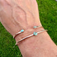 14k Gold Filled Number 8 Turquoise Cuff Bracelet Set • Hand‑Forged Two‑Piece Stack