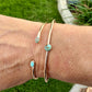 14k Gold Filled Number 8 Turquoise Cuff Bracelet Set • Hand‑Forged Two‑Piece Stack