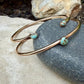 14k Gold Filled Number 8 Turquoise Cuff Bracelet Set • Hand‑Forged Two‑Piece Stack