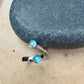 Rainbow Moonstone Sterling Silver Ring • Adjustable Double Bezel • Open Design