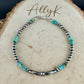 Kingman Turquoise Anklet • Sterling Silver Desert Pearls • Southwest Jewelry