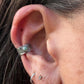 4mm Black Bridge Variscite Ear Cuff • Sterling Band • Fine Silver Bezel • No Piercing