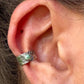 4mm Black Bridge Variscite Ear Cuff • Sterling Band • Fine Silver Bezel • No Piercing