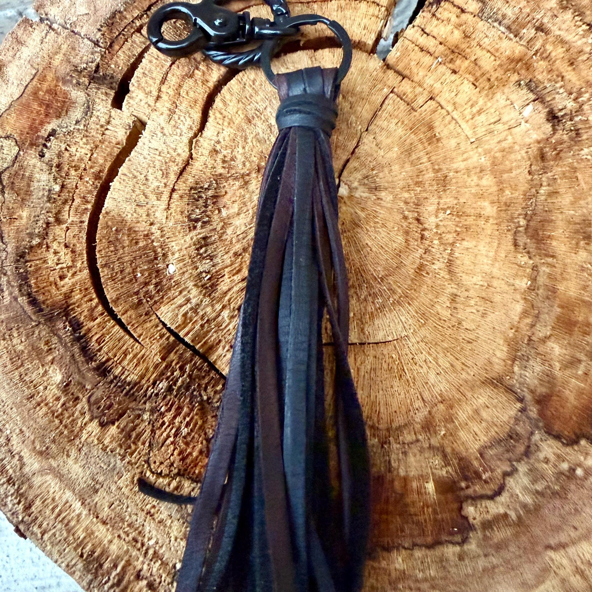 Leather Tassel Keychain • Deerskin Fringe Bag Charm • Western Purse Accessory