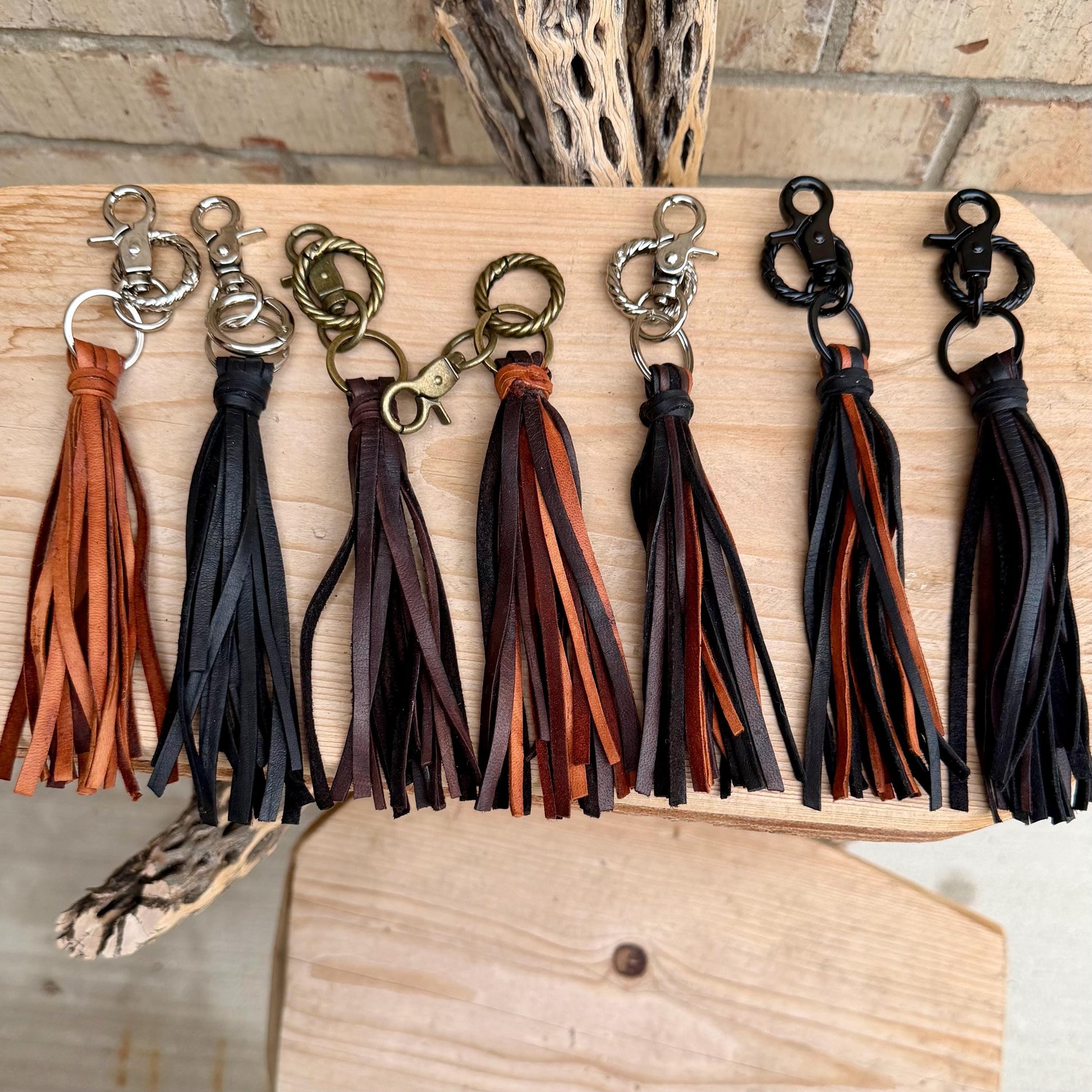 Leather Tassel Keychain • Deerskin Fringe Bag Charm • Western Purse Accessory