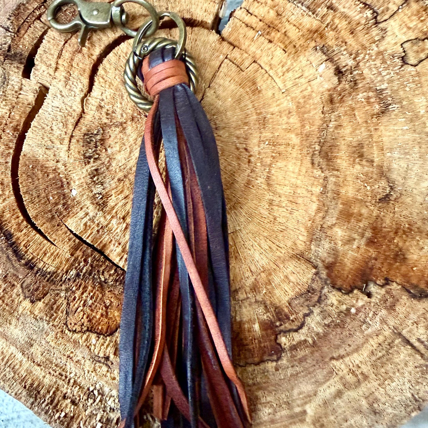 Leather Tassel Keychain • Deerskin Fringe Bag Charm • Western Purse Accessory