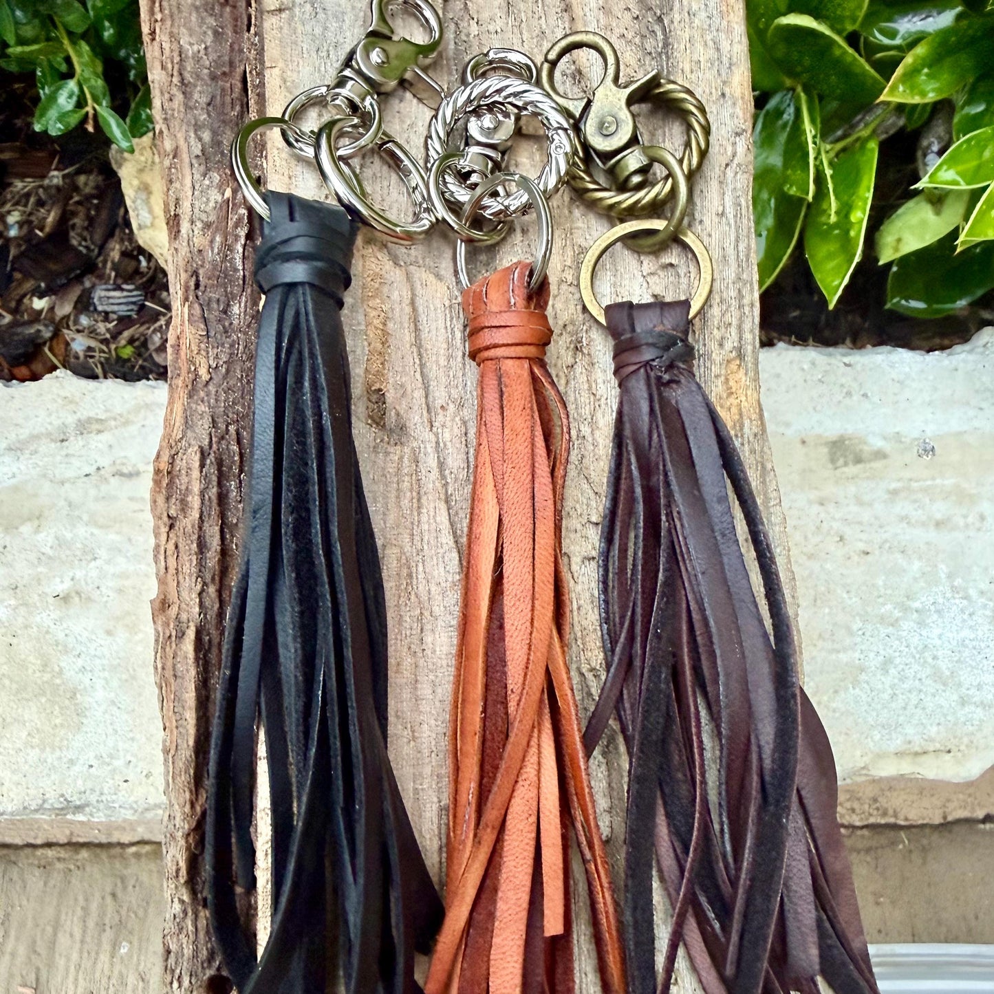 Leather Tassel Keychain • Deerskin Fringe Bag Charm • Western Purse Accessory