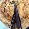 Leather Tassel Keychain • Deerskin Fringe Bag Charm • Western Purse Accessory