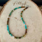 Sterling Silver Turquoise Anklet • Dainty 3mm Ombre Hubei Turquoise