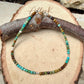 Sterling Silver Turquoise Anklet • Dainty 3mm Ombre Hubei Turquoise