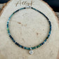 Sterling Silver Flower Charm Anklet with Paraiba Blue Tourmaline