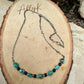 Kingman Turquoise Nugget & Onyx Necklace • Wire‑Wrapped Stone Bar Choker • Sterling Mariner Chain