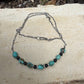 Kingman Turquoise Nugget & Onyx Necklace • Wire‑Wrapped Stone Bar Choker • Sterling Mariner Chain