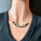 Kingman Turquoise Nugget & Onyx Necklace • Wire‑Wrapped Stone Bar Choker • Sterling Mariner Chain