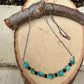 Kingman Turquoise Nugget & Onyx Necklace • Wire‑Wrapped Stone Bar Choker • Sterling Mariner Chain