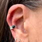 4mm Onyx Ear Cuff • Sterling Silver • Faux Conch • No Piercing Required
