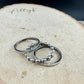 Sterling Ring Stack • 3 Ring Floral Set • Daisy Band • Rustic Silver Rings