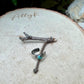 4mm Number 8 Turquoise Ear Cuff • Paisley Sterling Band • Fine Silver Bezel • No Piercing