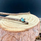 4mm Number 8 Turquoise Ear Cuff • Paisley Sterling Band • Fine Silver Bezel • No Piercing