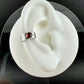4mm Garnet Ear Cuff • Paisley Sterling Band • Fine Silver Bezel • No Piercing