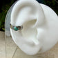 4mm Number 8 Turquoise Ear Cuff • Paisley Sterling Band • Fine Silver Bezel • No Piercing