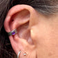 4mm Amethyst Ear Cuff • Paisley Sterling Band • Fine Silver Bezel • No Piercing