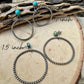 Sterling Silver Turquoise Hoop & Post Earrings • 6mm Kingman Turquoise • Custom Size