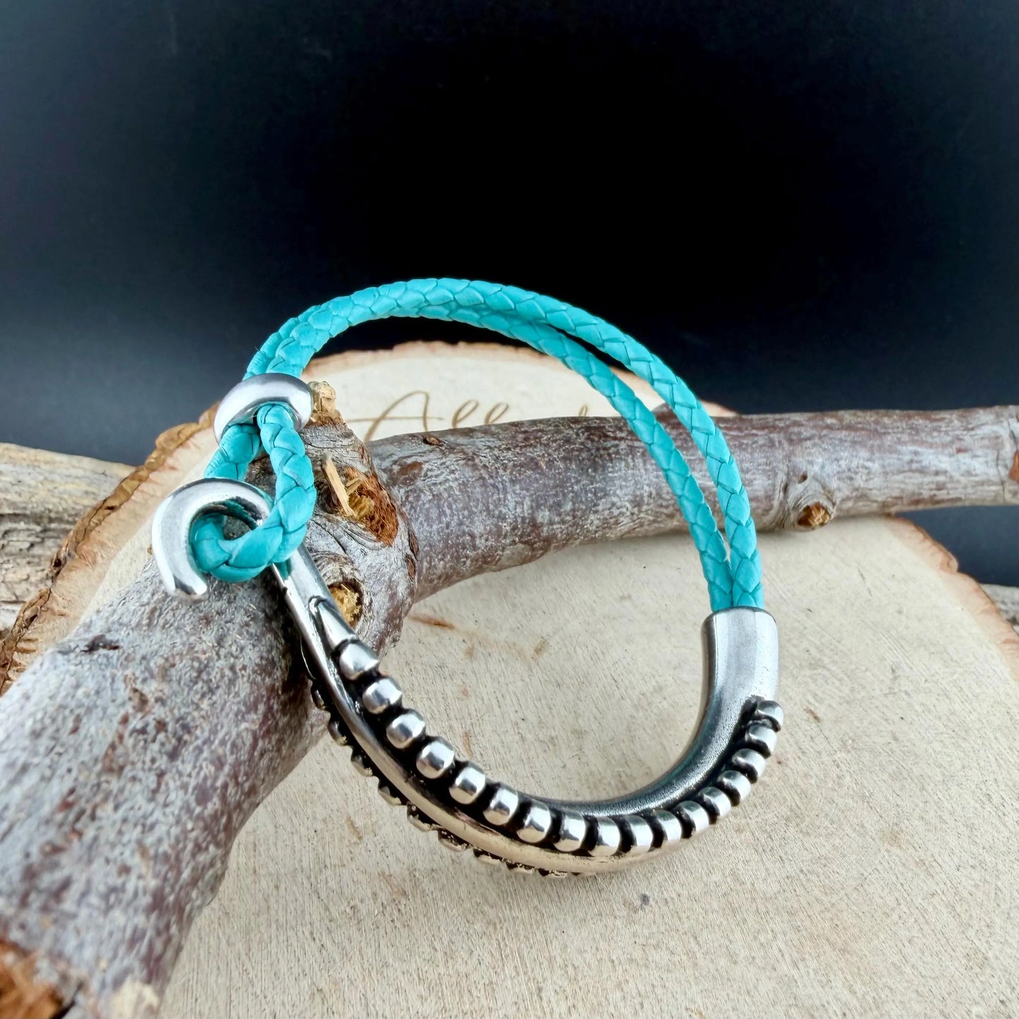 Braided Leather Wrap Bracelet • Silver Half Cuff • Multiple Colors