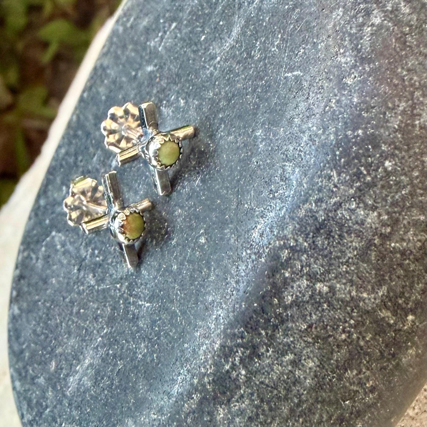 10mm Sterling Cross Earrings • Dainty Western Cross Studs