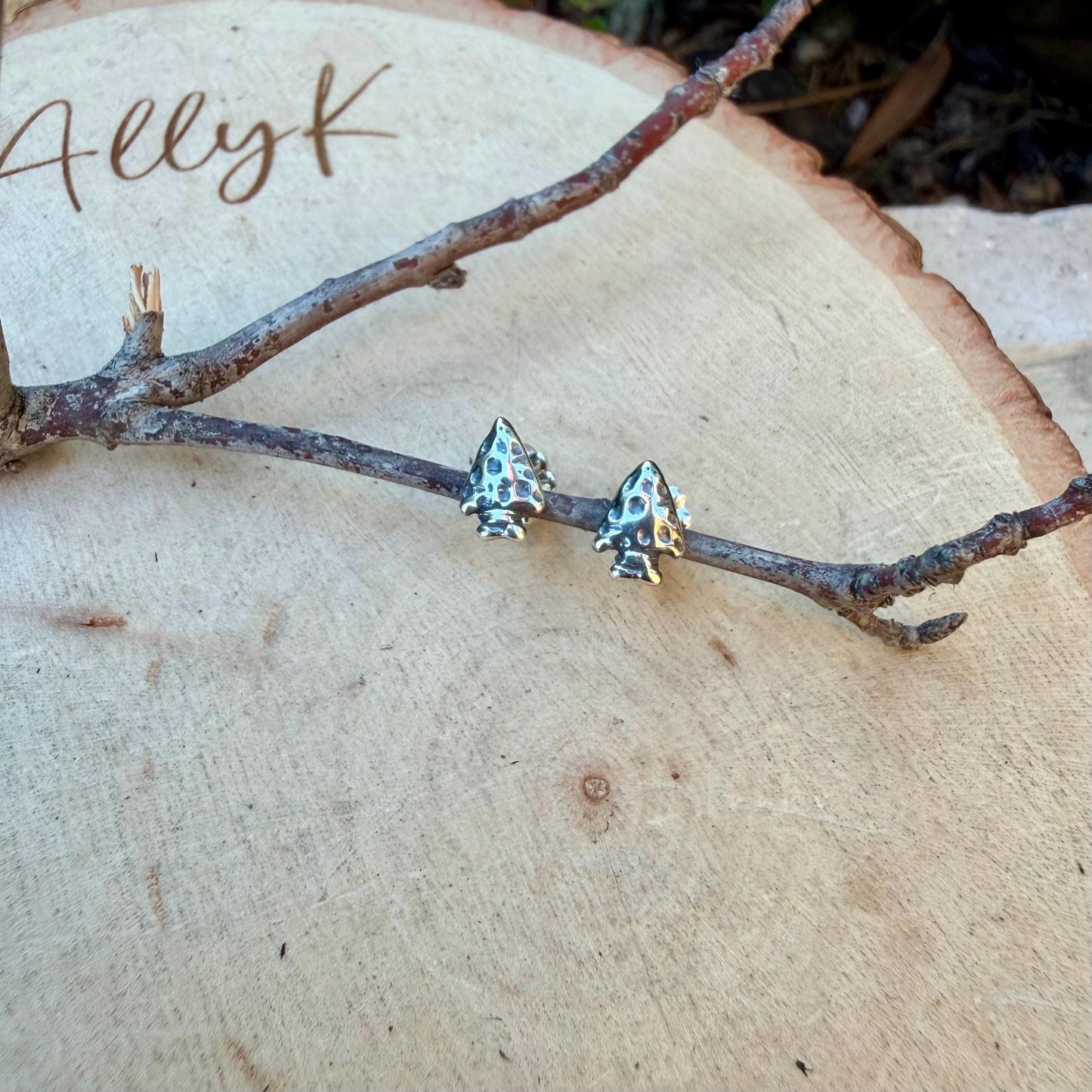 Sterling Silver Arrowhead Studs • Oxidized Western Earrings • Minimal Everyday Posts