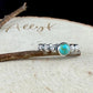 Kingman Turquoise Sterling Silver Ring • 6mm Cabochon • Floral Daisy Band • 925 Jewelry