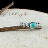 Kingman Turquoise Sterling Silver Ring • 6mm Cabochon • Floral Daisy Band • 925 Jewelry