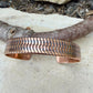 Herringbone Copper Cuff Bracelet – Rustic Antique Patina Design