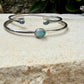Rainbow Moonstone Cuff Set of 2 • Handmade Adjustable Sterling Silver Stack Bracelets
