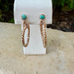 14k GF Number 8 Turquoise Hoop & Post Earrings • 5mm Turquoise Studs