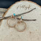 14k GF Number 8 Turquoise Hoop & Post Earrings • 5mm Turquoise Studs