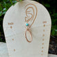 14k GF Number 8 Turquoise Hoop & Post Earrings • 5mm Turquoise Studs