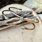 14k Gold Filled Number 8 Turquoise Cuff Bracelet Set • Hand‑Forged Two‑Piece Stack