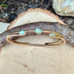 14k Gold Filled Number 8 Turquoise Cuff Bracelet Set • Hand‑Forged Two‑Piece Stack
