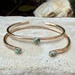 14k Gold Filled Number 8 Turquoise Cuff Bracelet Set • Hand‑Forged Two‑Piece Stack