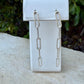 Sterling Silver Post Drop Paperclip Earrings • Modern Long Silver